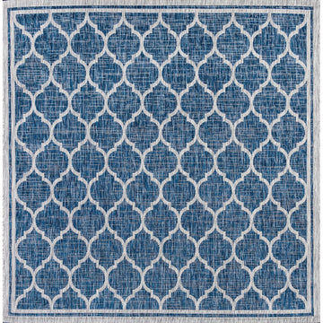 Trebol Moroccan Trellis Textured Weave Indoor/outdoor Square Rug